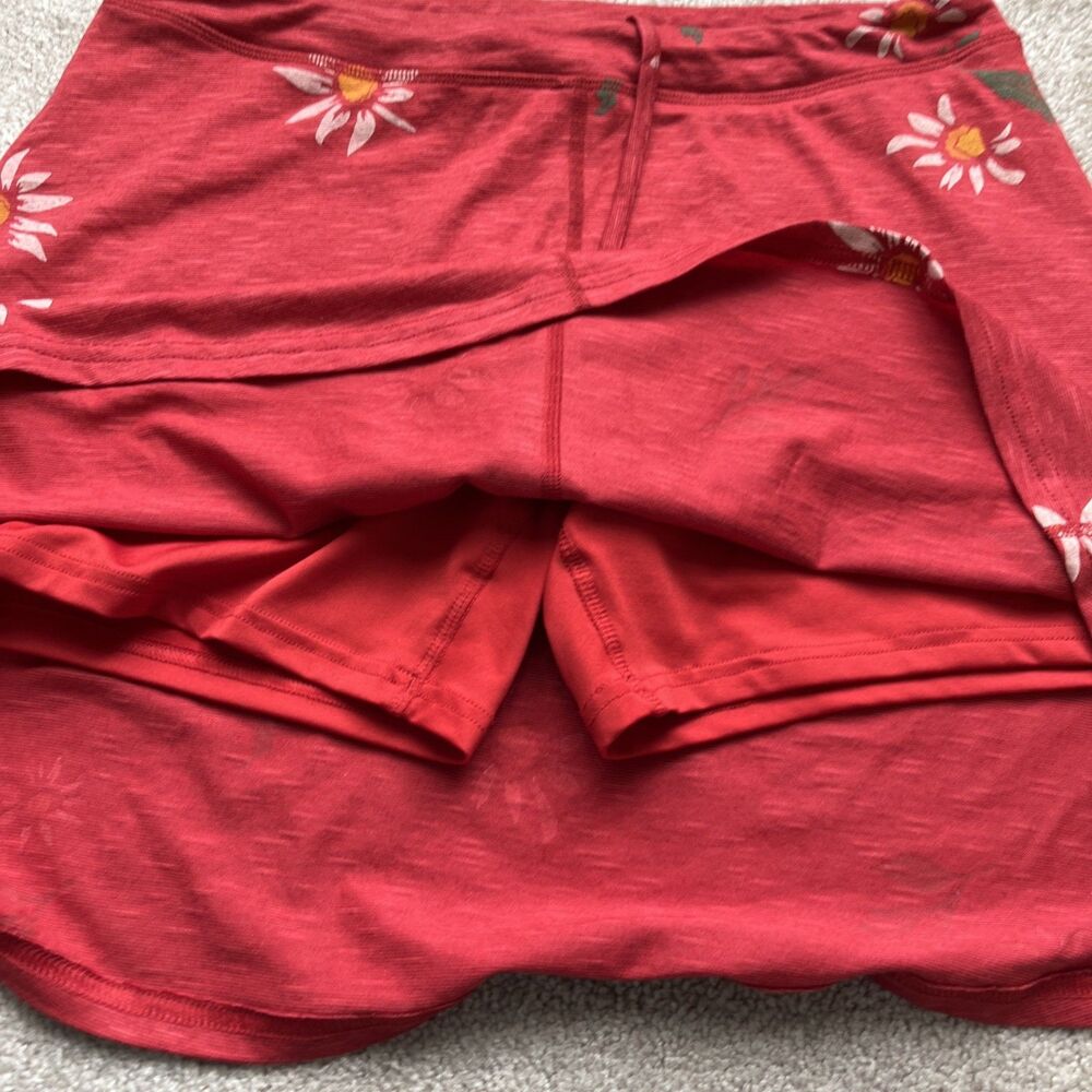 Toad and Co Skort Women Medium Red Floral Granola Girl Gorpcore Outdoors Sporty - Picture 6 of 7